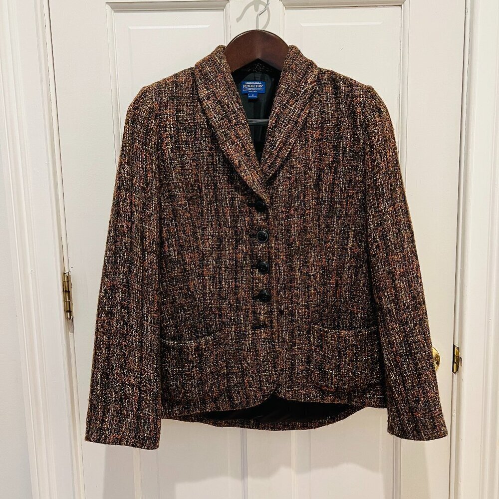 Vintage Pendleton Tweed Sweater Blazer Size 8